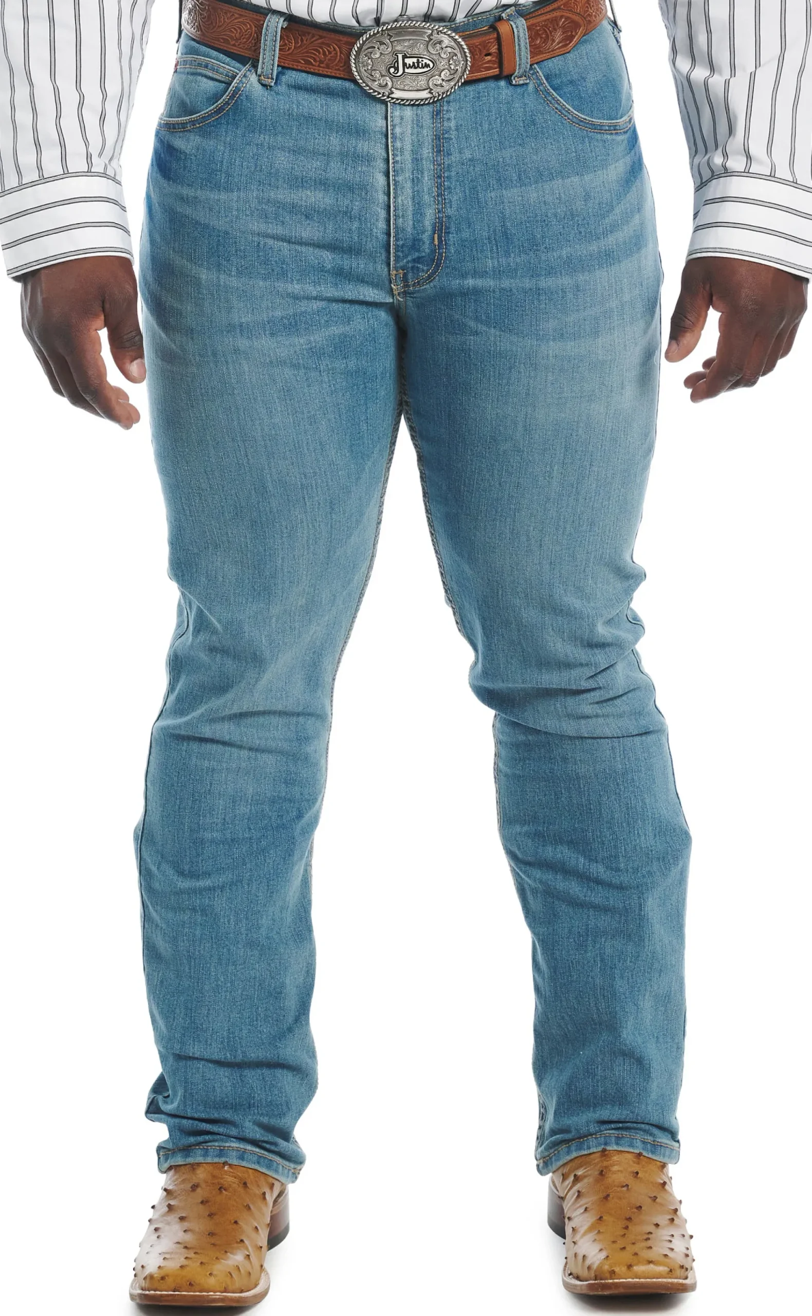 Justin Boots 1879 Straight Leg Light Wash Outlet