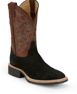 Justin Boots Alamo 11" Roughout Black Outlet