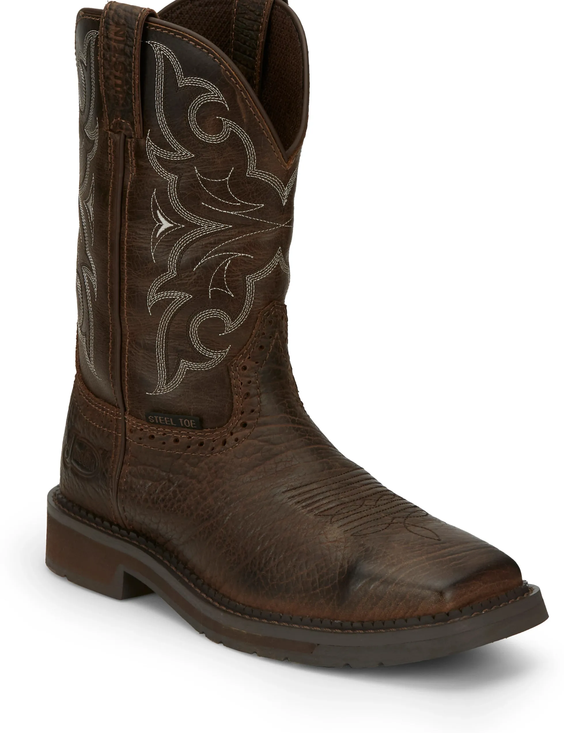 Justin Boots Amarillo 11" Steel Toe Aged Brown