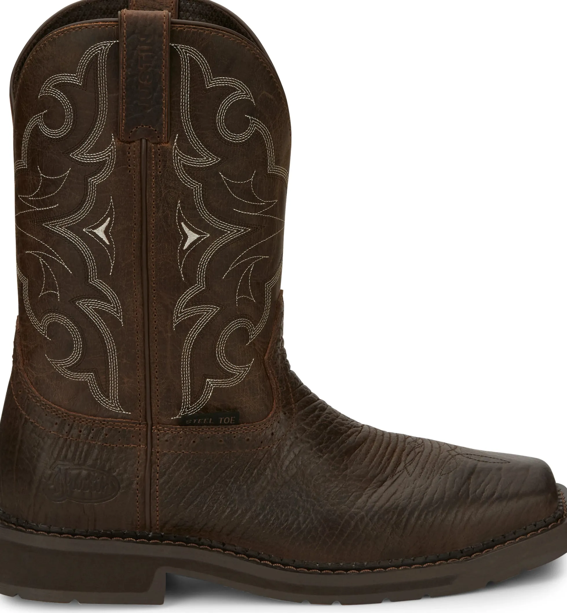 Justin Boots Amarillo 11" Steel Toe Aged Brown