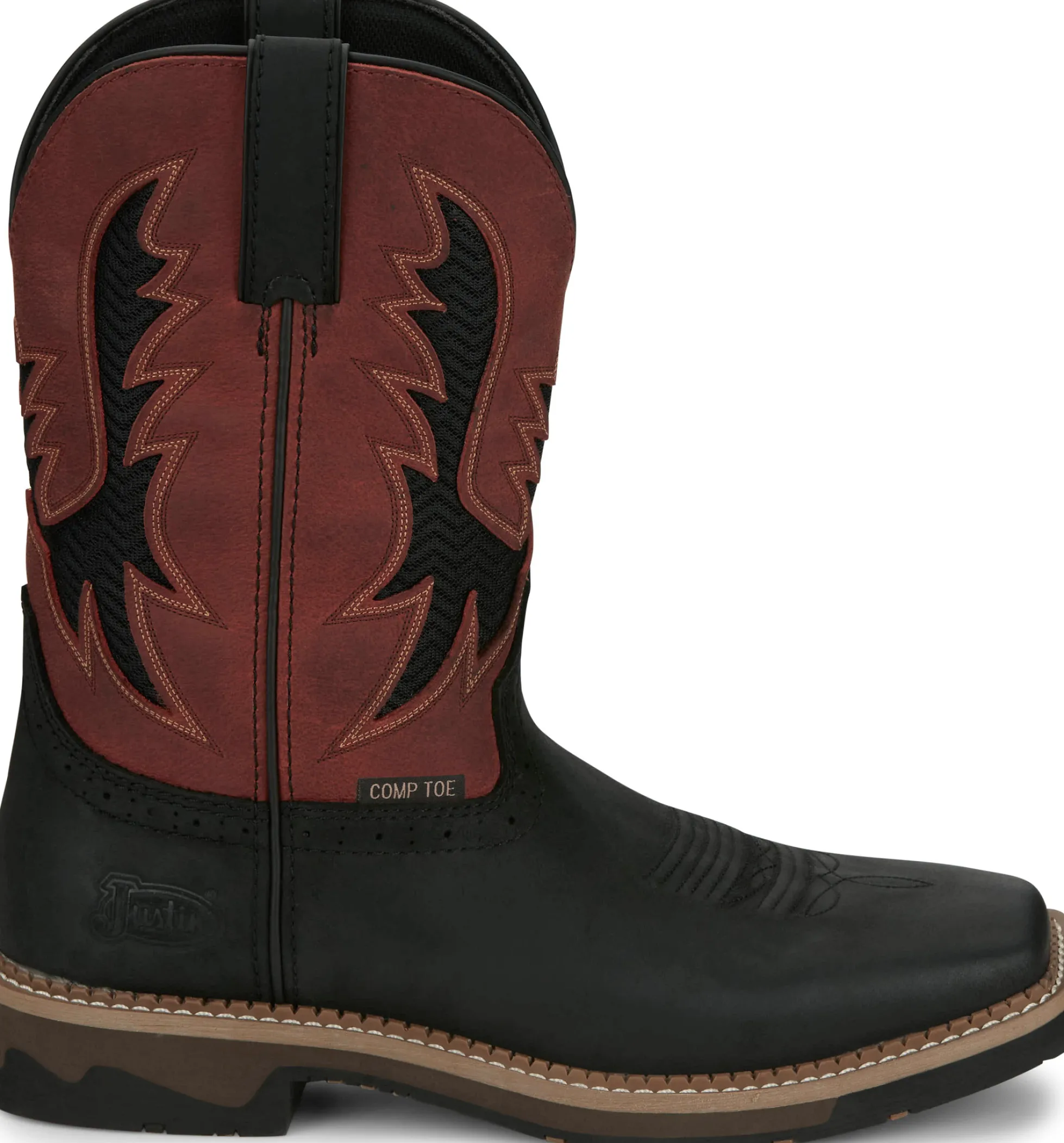 Justin Boots Bolt 11" Comp Toe Coal Black Outlet