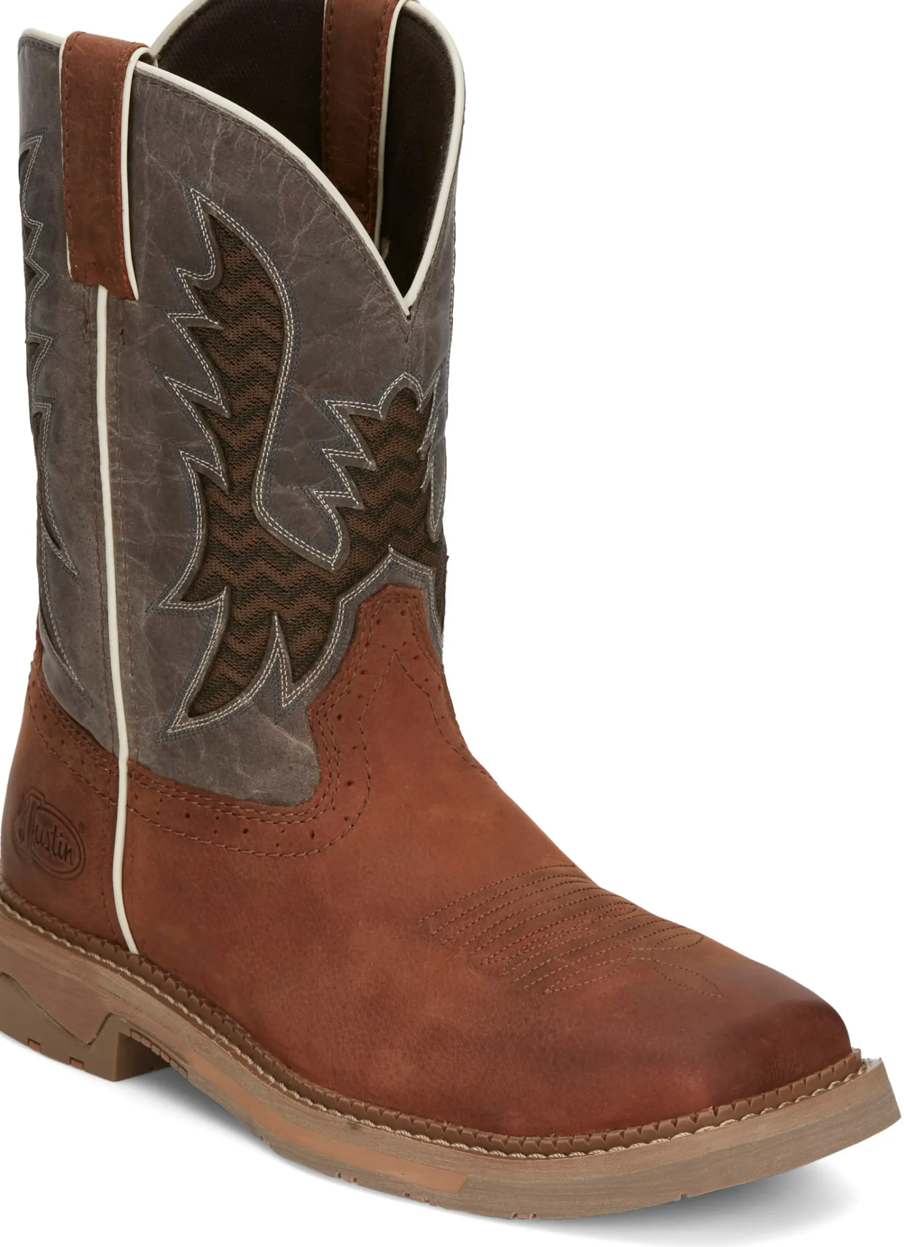 Justin Boots Bolt 11" Work Redwood Hot