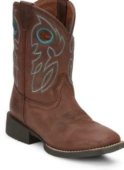 Justin Boots Bowline Kids Western Boot Chestnut New
