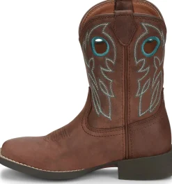 Justin Boots Bowline Kids Western Boot Chestnut New