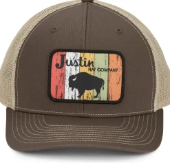 Justin Boots Buffalo Patch Cap Brown Outlet