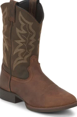 Justin Boots Buster III 11" Western Distressed Brown Clearance