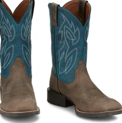 Justin Boots Canter 11" Western Shadow Grey New