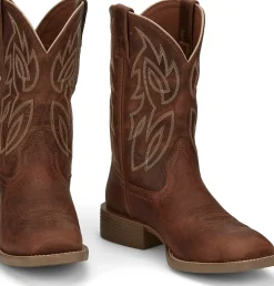 Justin Boots Canter 11" Western Amber Brown Outlet