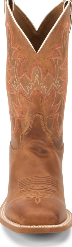Justin Boots Cap 11" Western Distressed Cognac Best