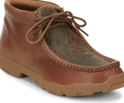 Justin Boots Cappie 4" Work Shoe Brown Ostrich Print