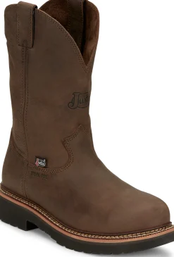 Justin Boots Carbide 11" Steel Toe Hickory Brown Hot