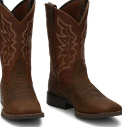 Justin Boots Chet 11" Western Pebble Brown Hot