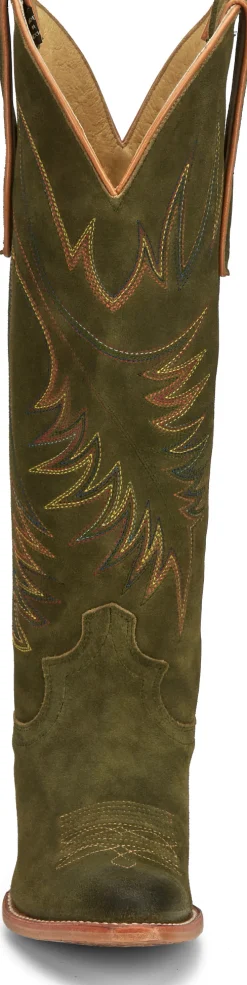 Justin Boots Clara 15" Western Boot Green Outlet