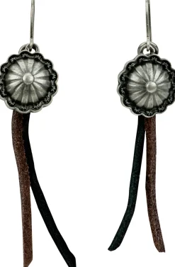Justin Boots Concho Earrings Silver Sale
