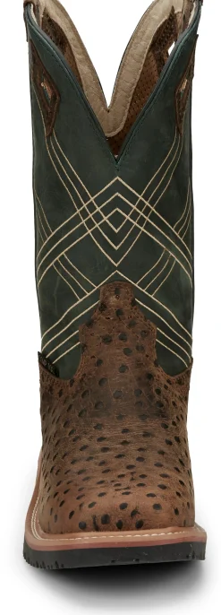 Justin Boots Dalhart 12" Waterproof Nano Comp Toe Whiskey Ostrich Print Online
