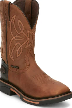 Justin Boots Dallen 11" Waterproof Nano Comp Toe Brown