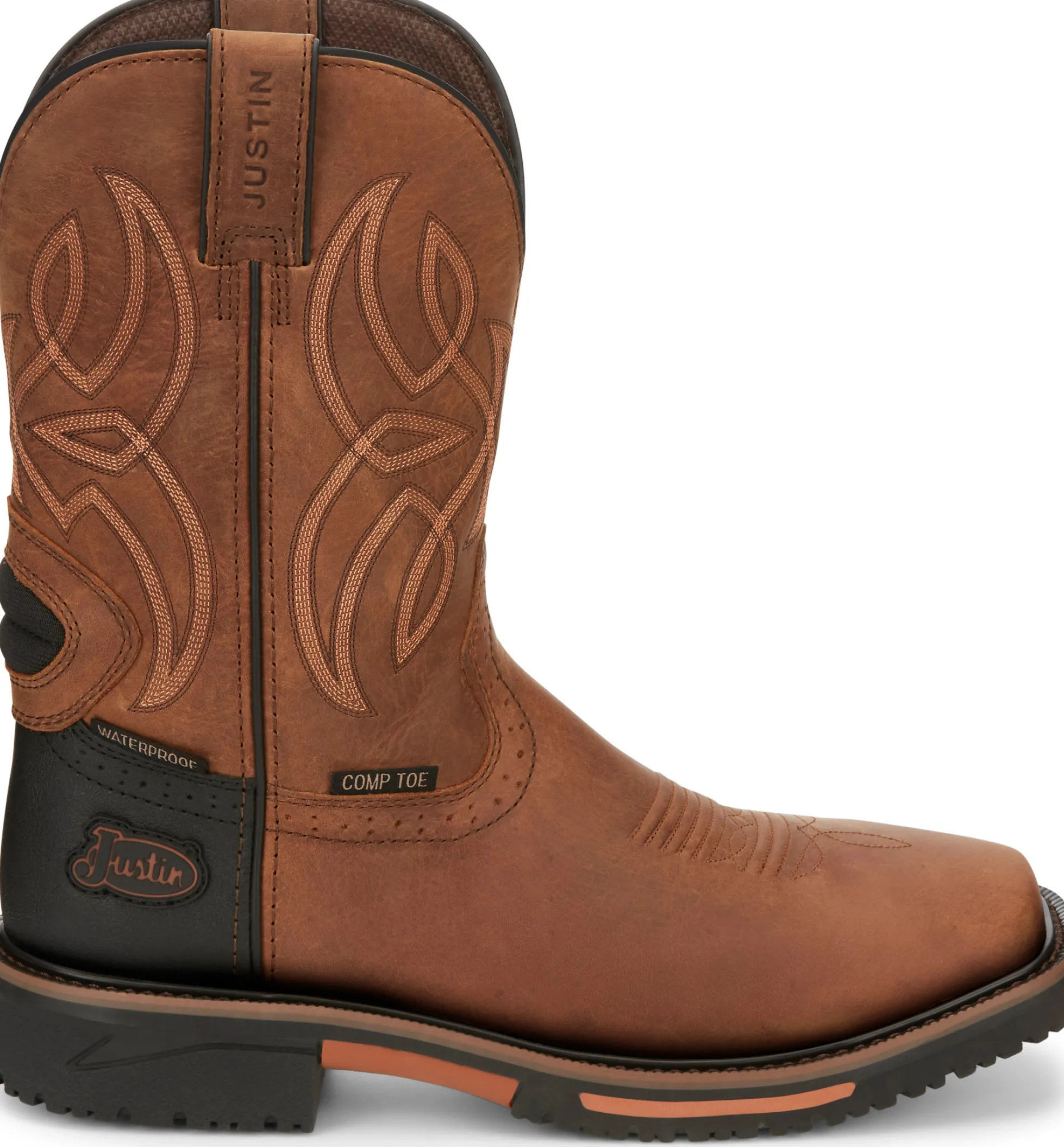 Justin Boots Dallen 11" Waterproof Nano Comp Toe Brown