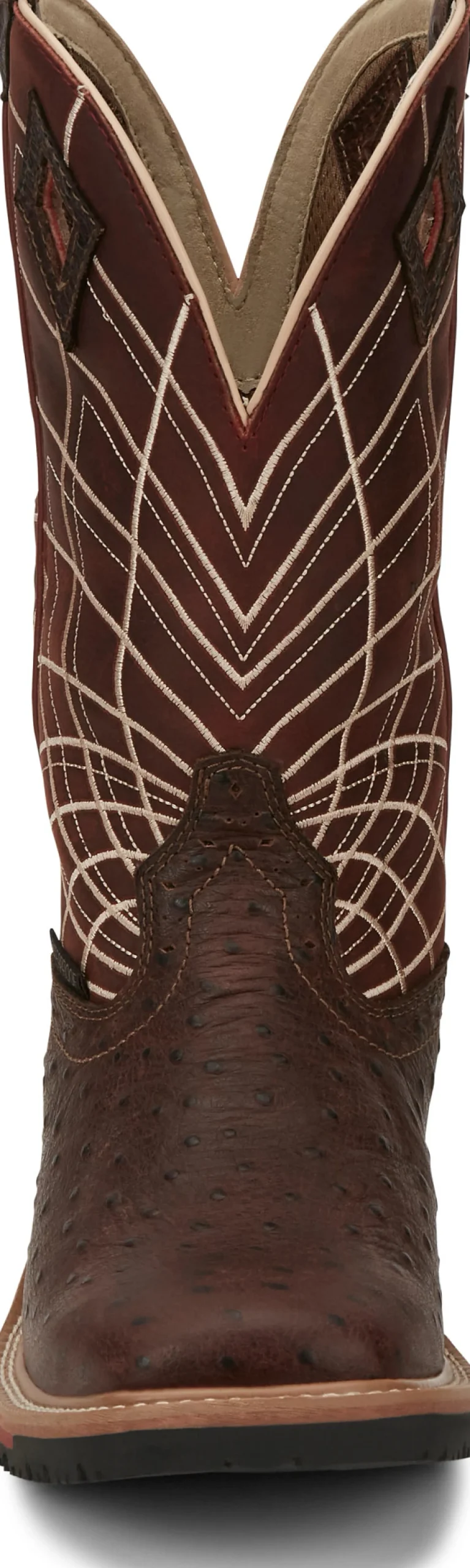 Justin Boots Derrickman 12" Waterproof Brown Ostrich Print Hot
