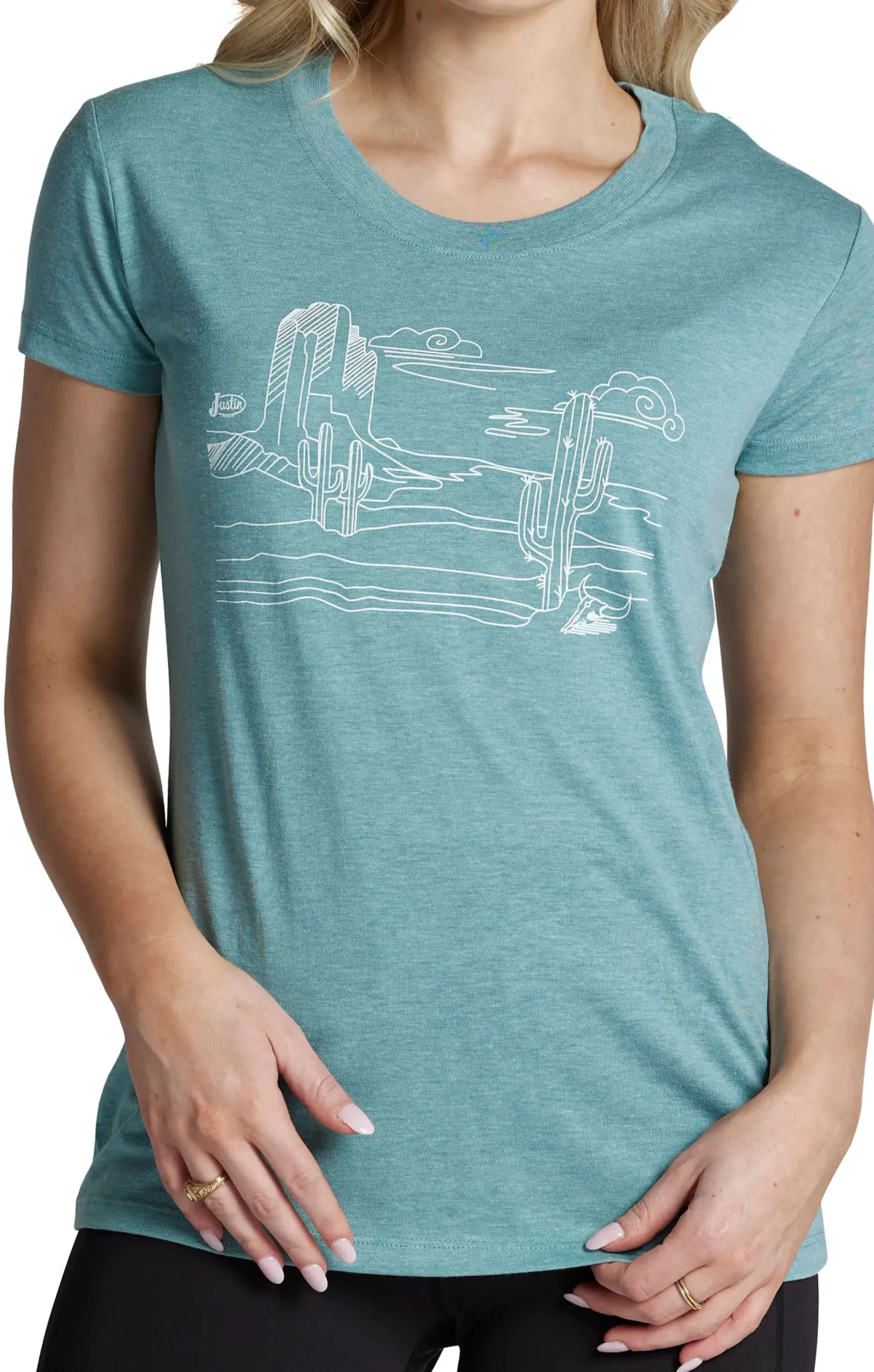 Justin Boots Desert Scene Tee Blue Sale
