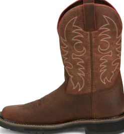 Justin Boots Driller II 11" Work Boot Pecan Brown Sale