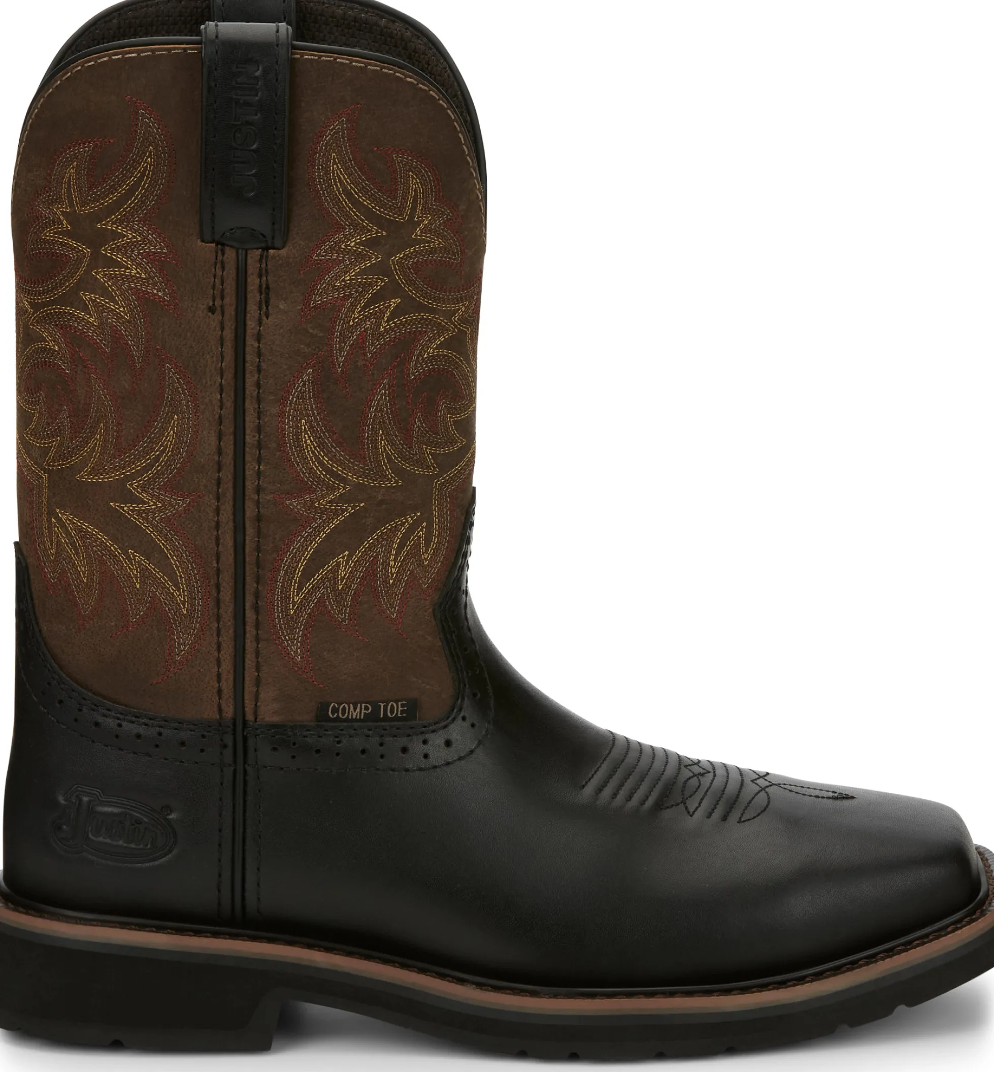 Justin Boots Driller 11" Comp Toe Licorice Discount