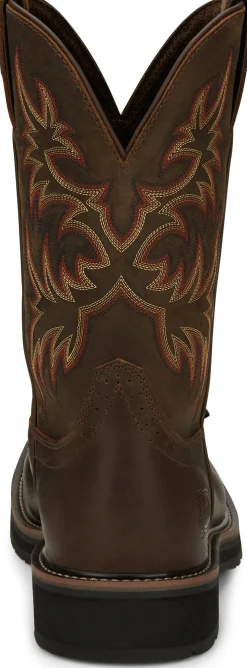 Justin Boots Driller 11" Steel Toe Dark Brown Outlet