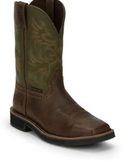 Justin Boots Driller 11" Steel Toe Umber Outlet