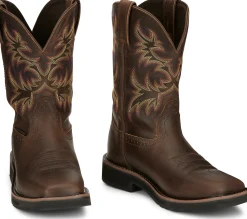 Justin Boots Driller 11" Waterproof Coffee New