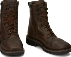 Justin Boots Driller 8" Waterproof Comp Toe Aged Bark Clearance