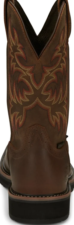 Justin Boots Driller 11" Waterproof Steel Toe Brown New