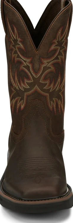Justin Boots Driller 11" Work Dark Brown Outlet