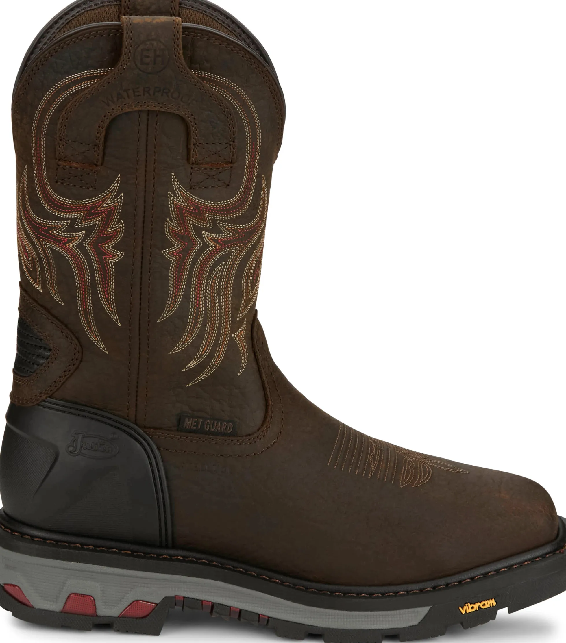 Justin Boots Driscoll 11" Waterproof Met Guard Steel Toe Pecan Hot
