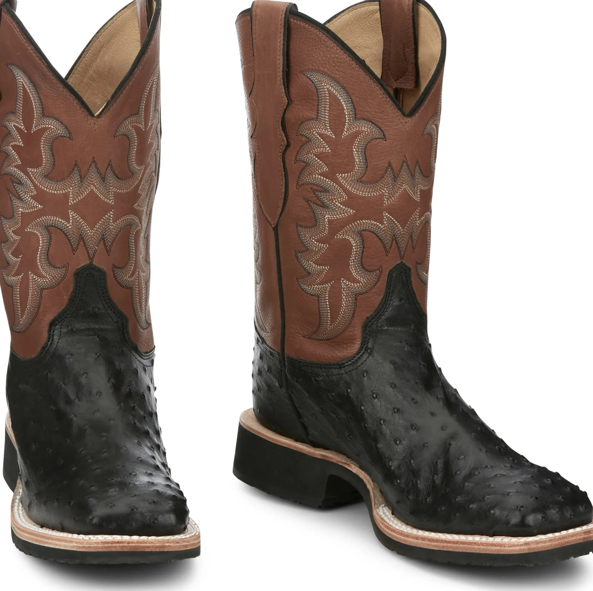 Justin Boots Drover 11" Full Quill Ostrich Onyx Hot