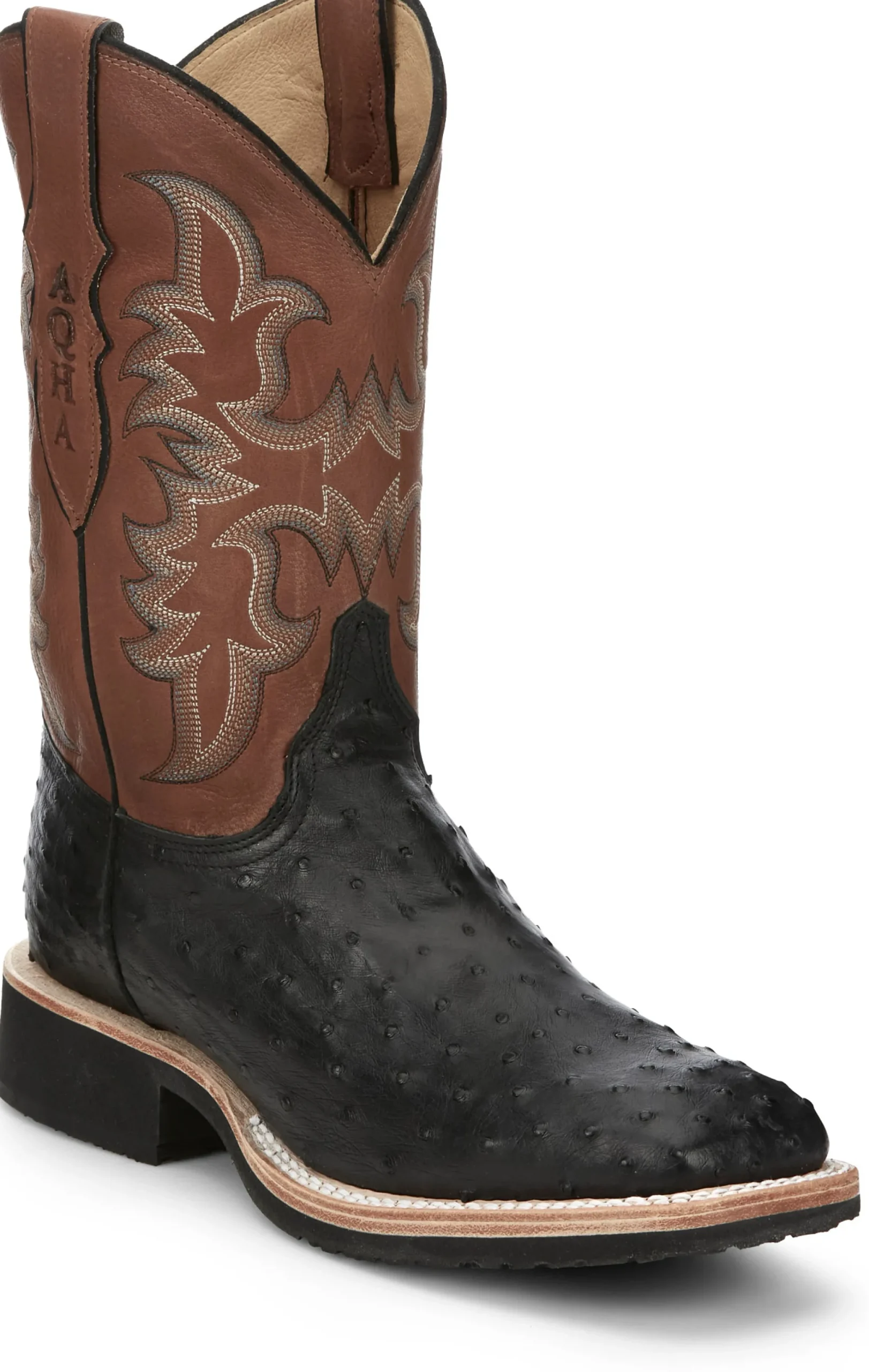 Justin Boots Drover 11" Full Quill Ostrich Onyx Hot