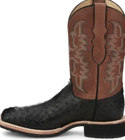 Justin Boots Drover 11" Full Quill Ostrich Onyx Hot