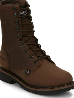 Justin Boots Drywall 8" Waterproof Aged Brown Clearance