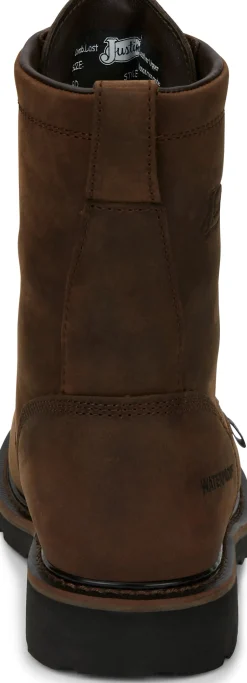 Justin Boots Drywall 8" Waterproof Aged Brown Clearance
