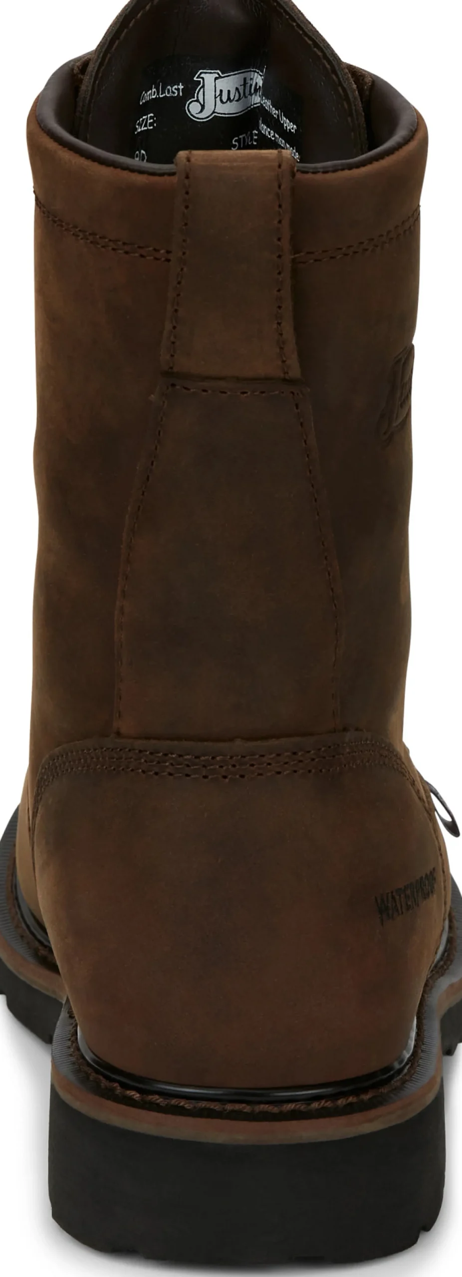 Justin Boots Drywall 8" Waterproof Aged Brown Clearance