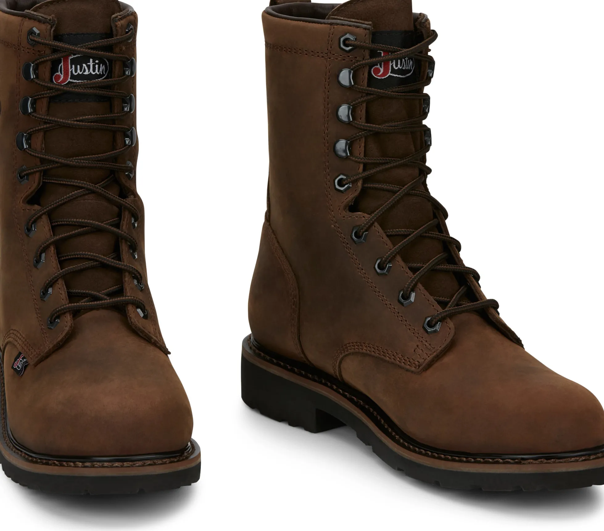 Justin Boots Drywall 8" Waterproof Steel Toe Brown Clearance