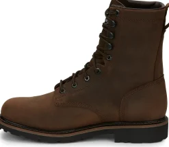 Justin Boots Drywall 8" Waterproof Steel Toe Brown Clearance