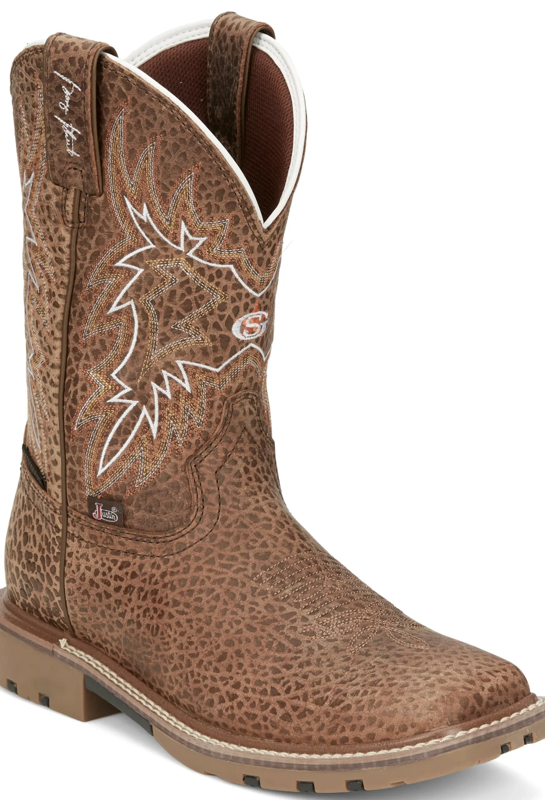 Justin Boots Dusty 11" Western Work Cafe Shrunken Best