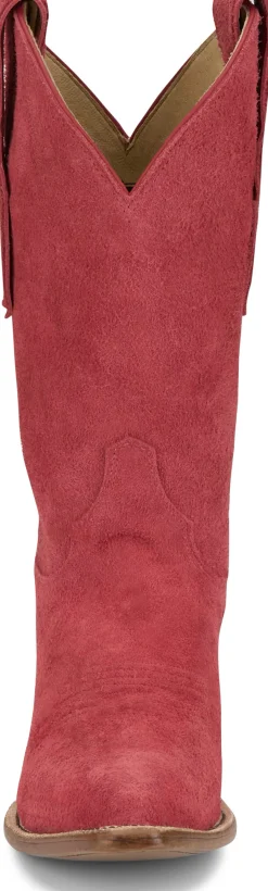Justin Boots Fancy 11" Suede Raspberry Outlet