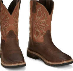 Justin Boots Flash 11" Waterproof Steel Toe Pecan Outlet