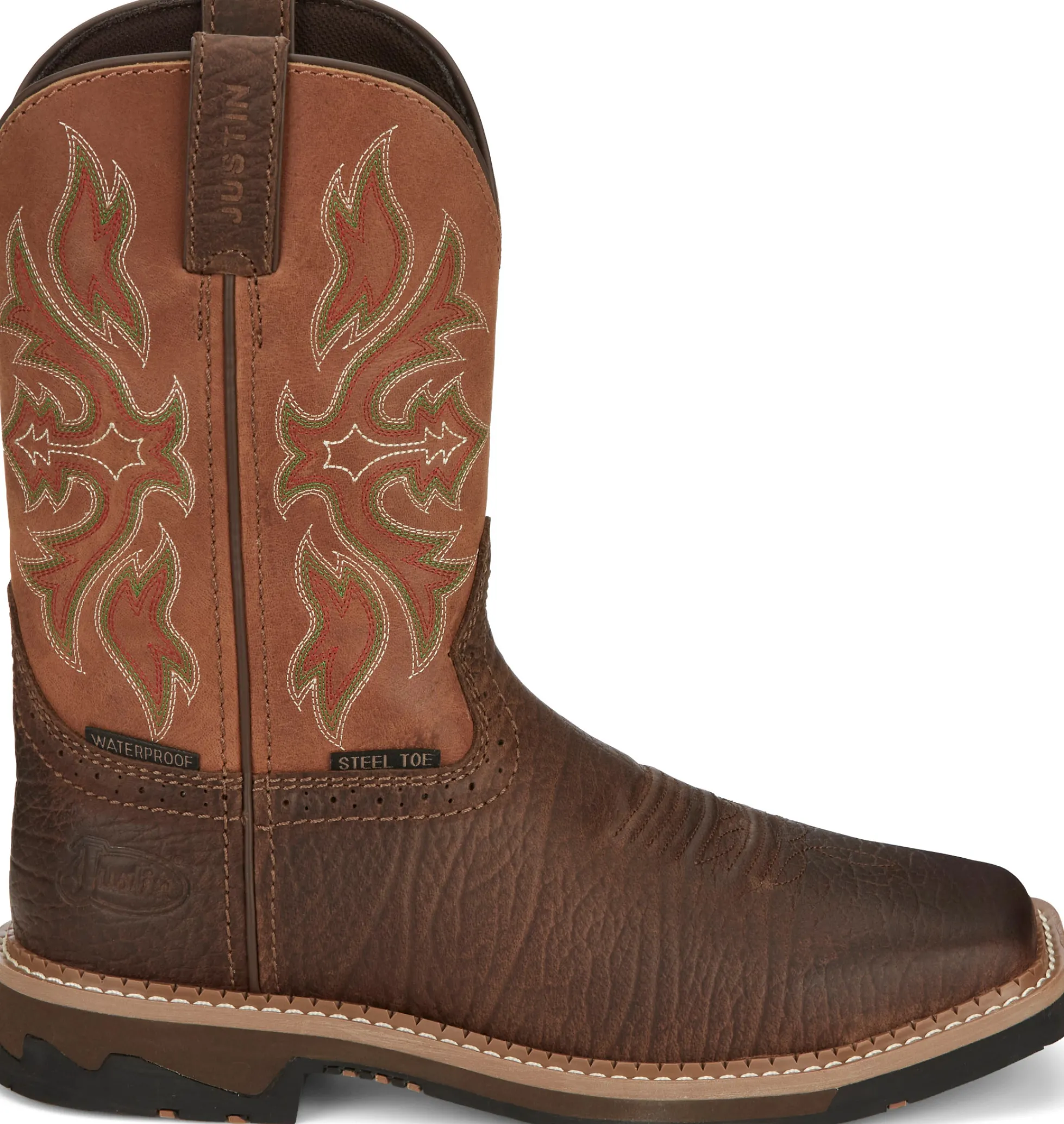 Justin Boots Flash 11" Waterproof Steel Toe Pecan Outlet