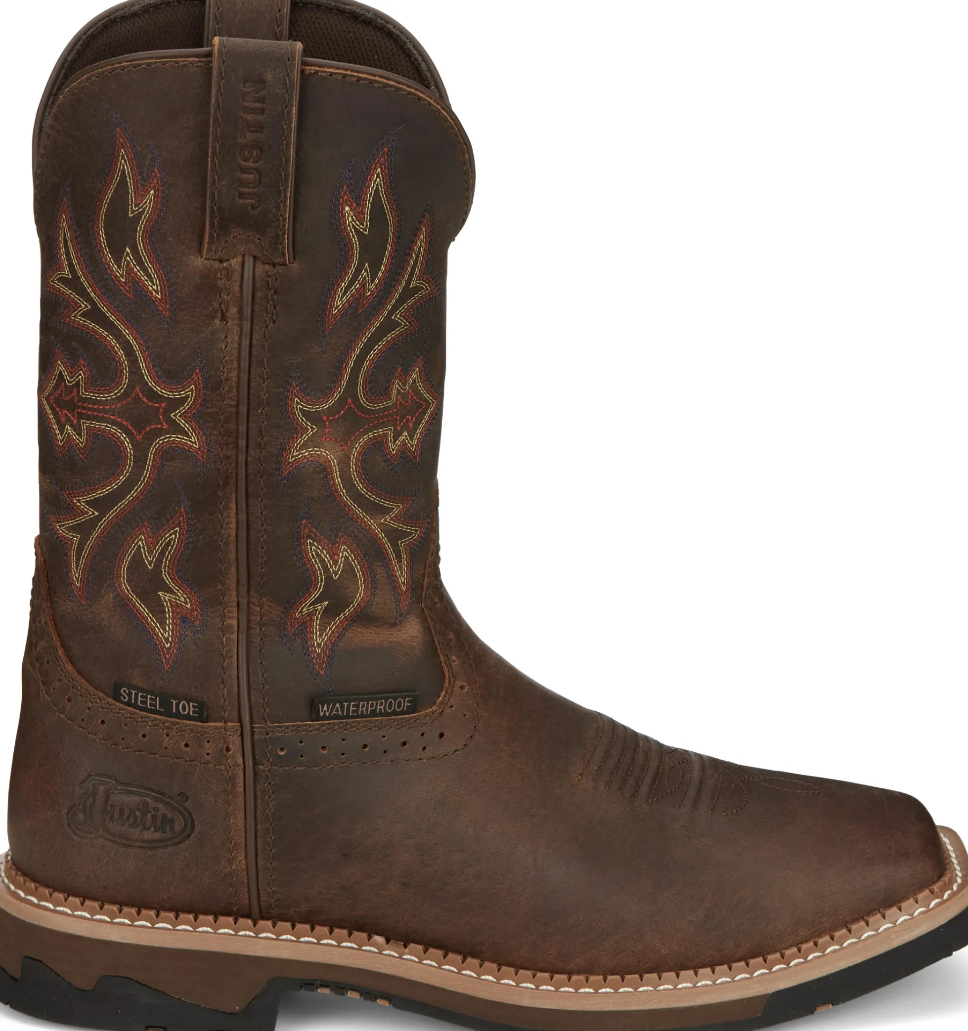 Justin Boots Flash 11" Waterproof Steel Toe Walnut Clearance