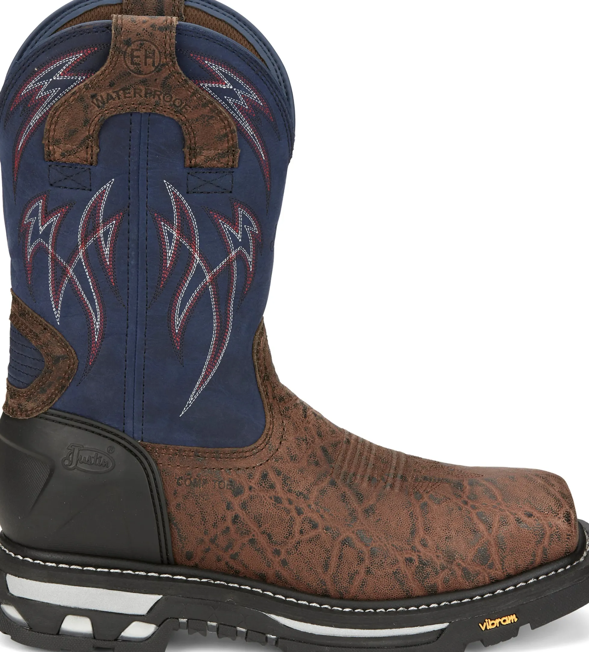 Justin Boots Frontline Hiviz 11” Waterproof Nano Comp Toe Toasted Hot