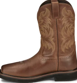 Justin Boots Handler 11" Comp Toe Brown New