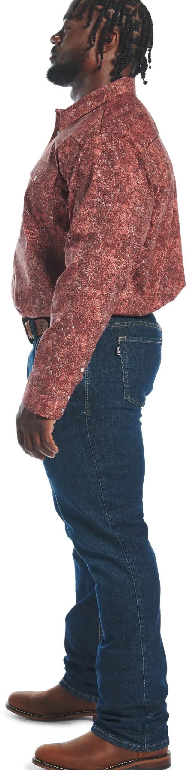 Justin Boots Hj Justin & Son Snap Shirt Brown Floral Feather Outlet