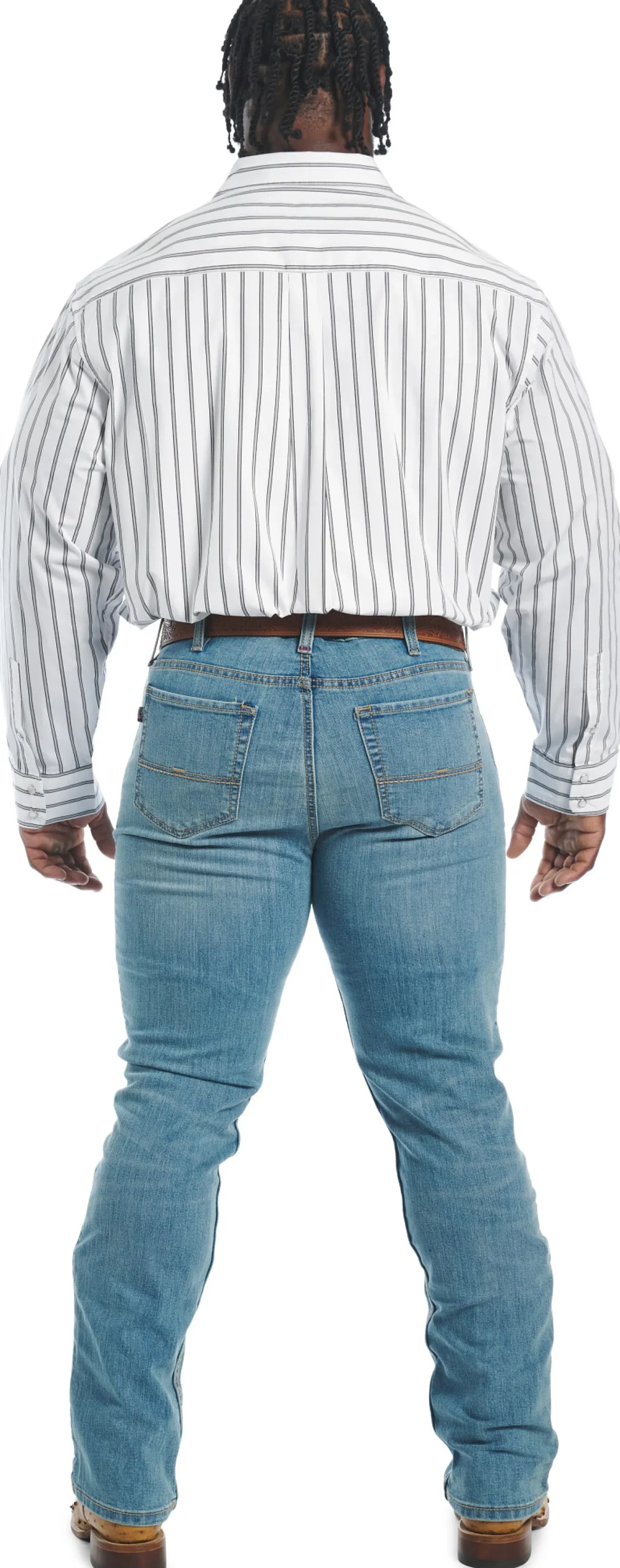 Justin Boots Hj Justin & Son Snap Shirt White Stripe New