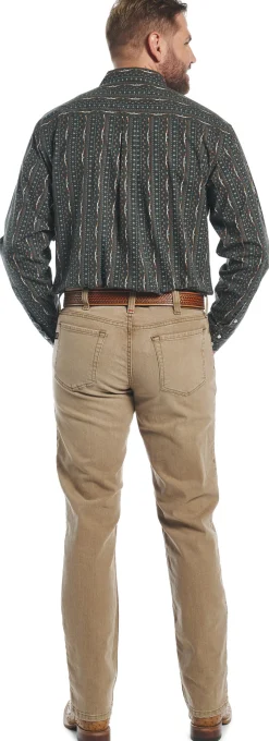 Justin Boots Hj Justin & Son Snap Shirt Black Stripe Print Clearance